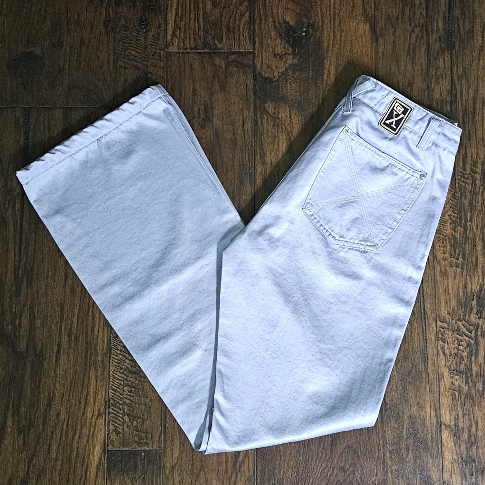 Vintage Silver Satin Flared Pants Jr Size 5/6